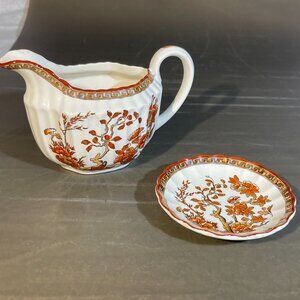 Spode INDIA TREE Creamer, 6 ounce with 3.5" Saucer (1282)